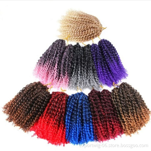 Mali Bob Twist Crochet Hair Extension Solid And Mixing Color Curly Kinky Crochet Hair For Kids And Women 3 Bundles Per Pack